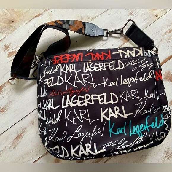 Karl Lagerfeld Handbags - KARL LAGERFIELD PARIS Cara messenger bag black colorful logo streetwear purse